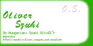 oliver szuhi business card